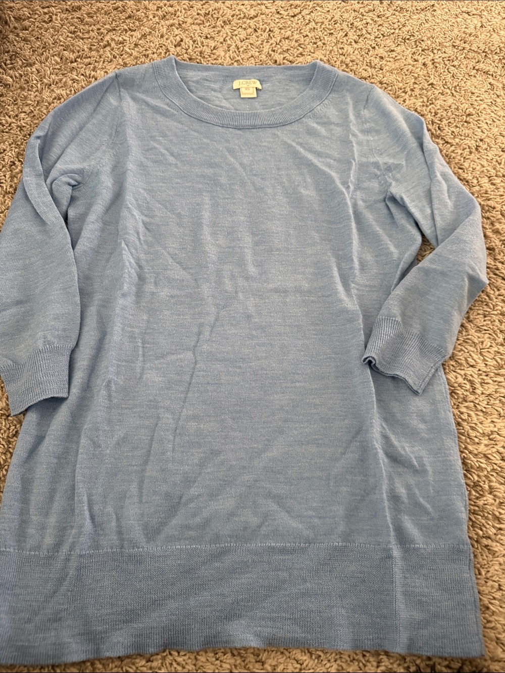 J. Crew Light Blue Crew Neck Knit Sweater Dress